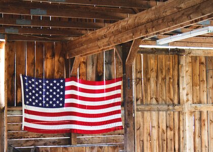 Wood flag american