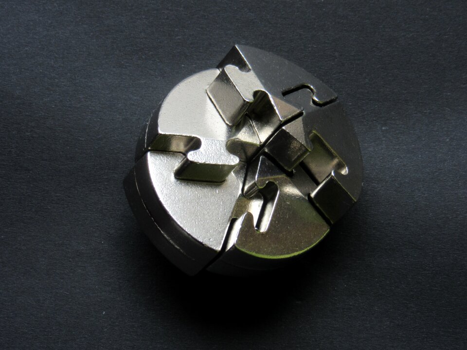 Metal pieces of the puzzle play