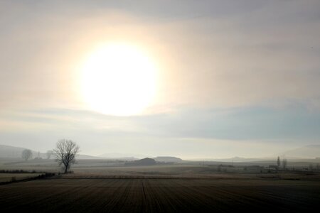 Horizon autumn the light of the sun photo