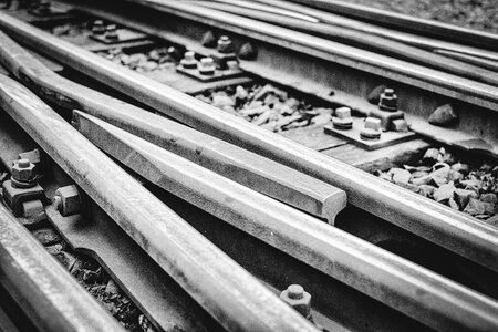 Railway black and white gray train photo