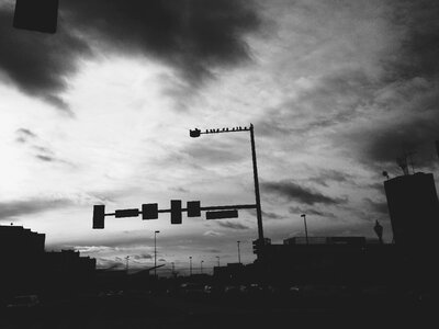 Black and white street sky photo