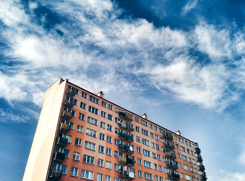 City architecture blue