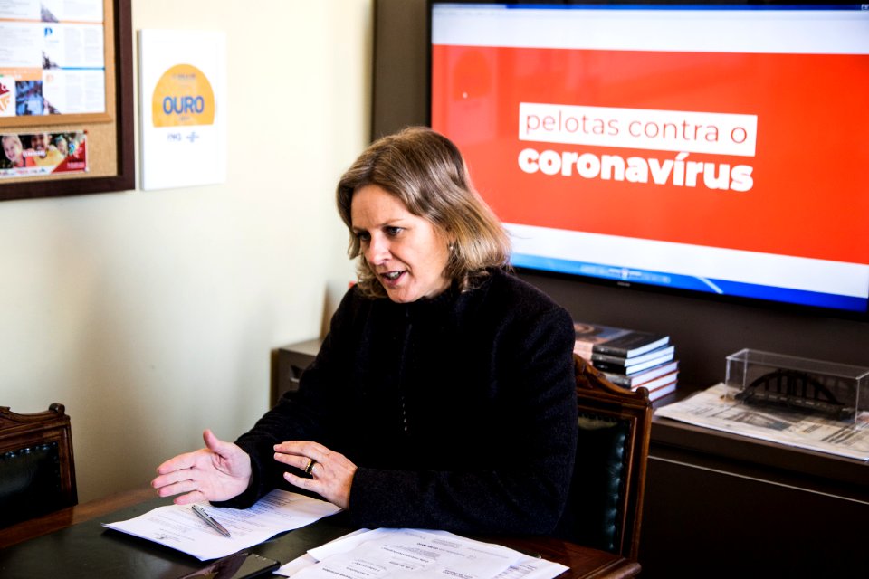 08.05.2020 - Prefeita Paula Mascarenhas em coletiva de imprensa por videoconfência - Foto: Gustavo Vara