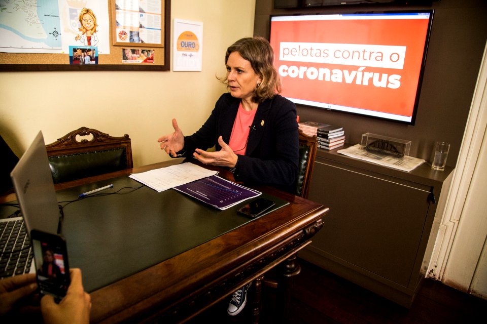 13.05.2020 - Prefeita Paula Mascarenhas durante coletiva de imprensa por videoconferência - Foto: Gustavo Vara