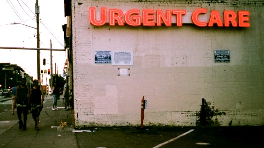 "Urgent Care" / PentaxK1000: 50mm (f2.0) / Fujifilm Superia 400