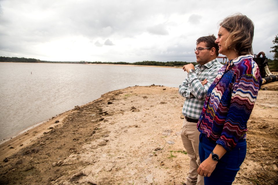 31.03.2020 - Prefeita Paula Mascarenhas realiza visita na Barragem Santa Bárbara - Foto: Gustavo Vara