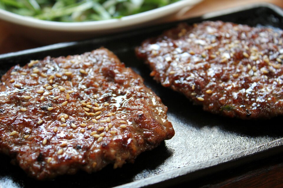 Korean tteokgalbi food meat