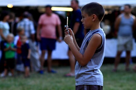 Park festival taking photo