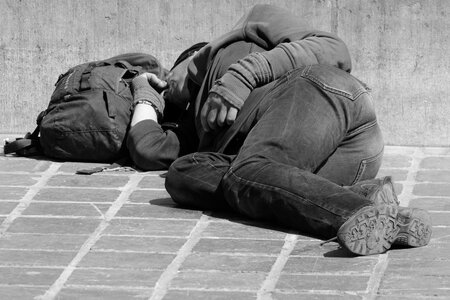 Sleep tramp homeless photo