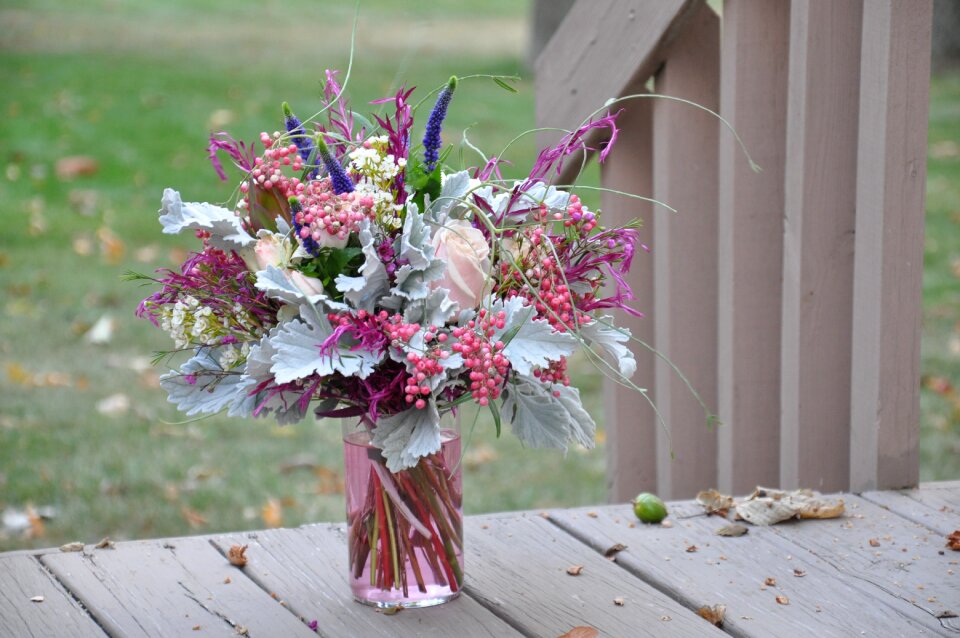 Bouquet flower arrangements balcony