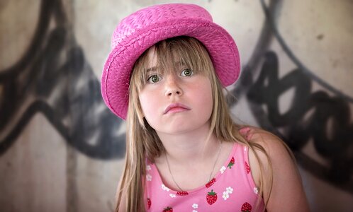 Girl hat face