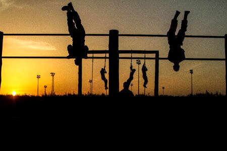 Obstacles course sunset