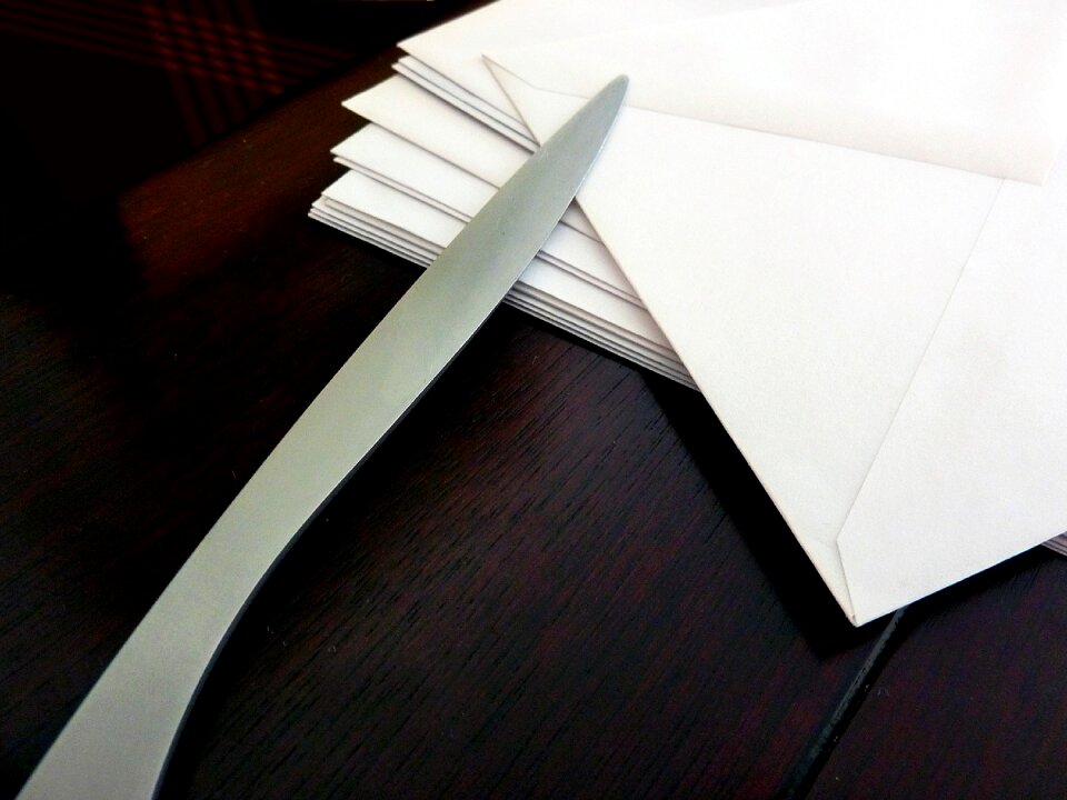 Paper knife office feather