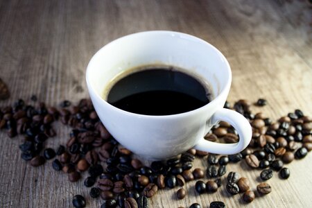 Caffeine hot coffee beans photo