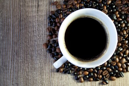 Caffeine hot coffee beans