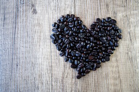 Valentine's day wood coffee photo