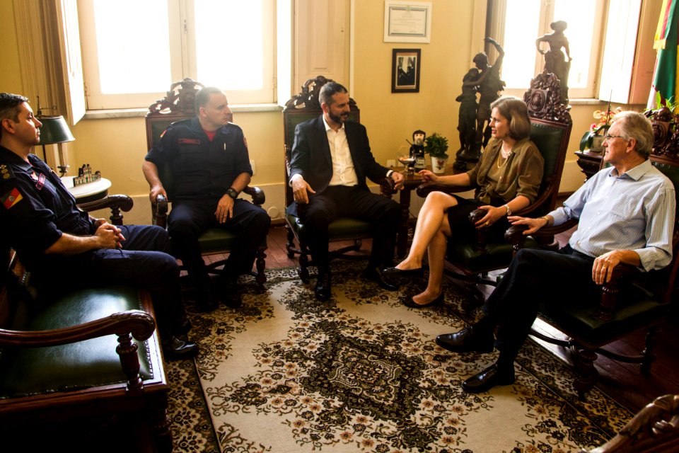 07.02.2020 - Prefeita Paula Mascarenhas recebe a visita do Comandante Geral do Corpo de Bombeiros Militar do RS e do Comandante do 3º Batalhão de Bombeiro Militar - Foto: Gustavo Vara