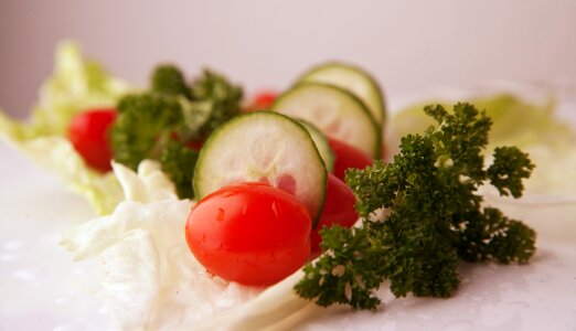 Cucumbers parsley lettuce photo