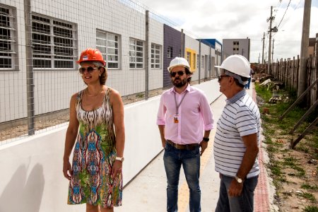 06.02.2020 - Prefeita Paula Mascarenhas realiza visitas as obras na Emef Sitio Floresta - Foto: Gustavo Vara
