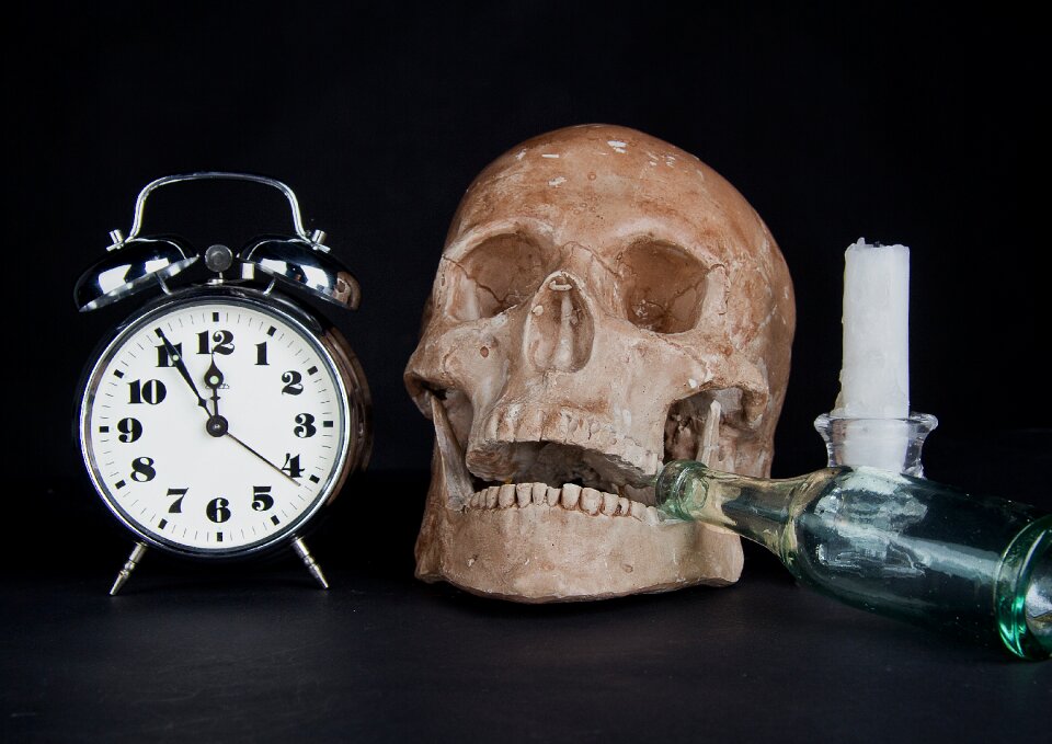 Skull candle a bottle of