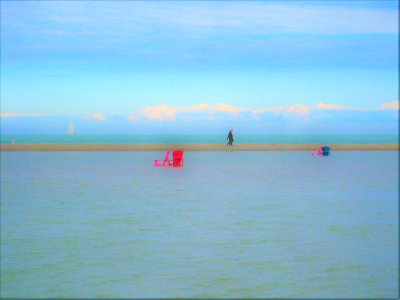 flooded beach