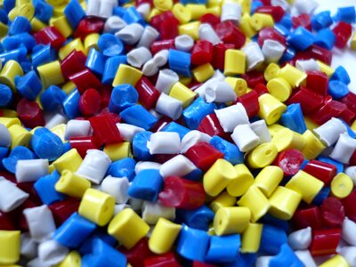 Plastic polymer granules photo