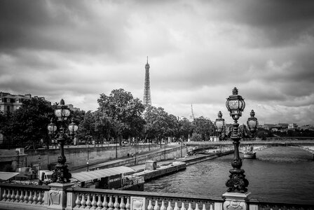 Bridge eiffel black and white photo