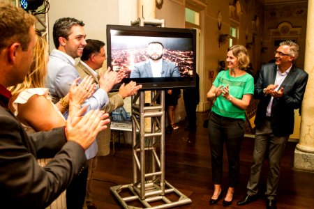 20.12.2019 - Prefeita Paula Mascarenhas participa da inauguração do novo sinal aberto da TV Câmara - Foto: Gustavo Vara