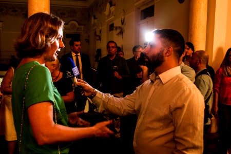 20.12.2019 - Prefeita Paula Mascarenhas participa da inauguração do novo sinal aberto da TV Câmara - Foto: Gustavo Vara