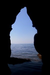 sea cave in thessaloniki photo