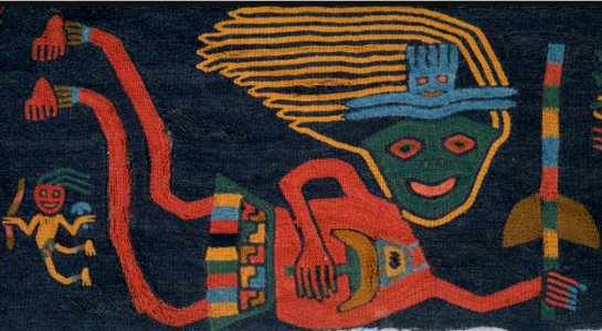 Paracas  border, flying man detail