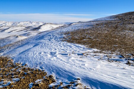 Winter cold hiking