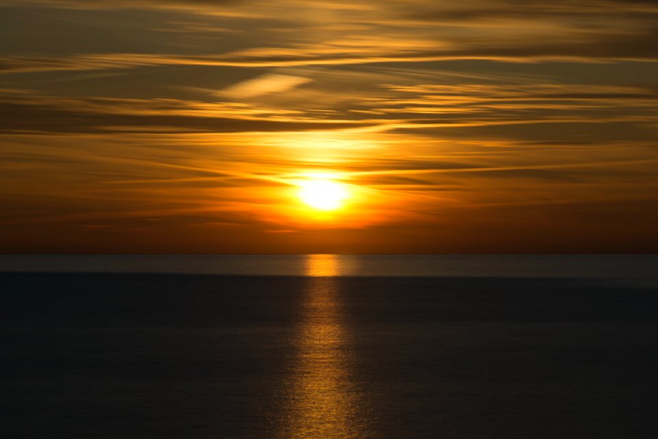 Clouds baltic sea orange