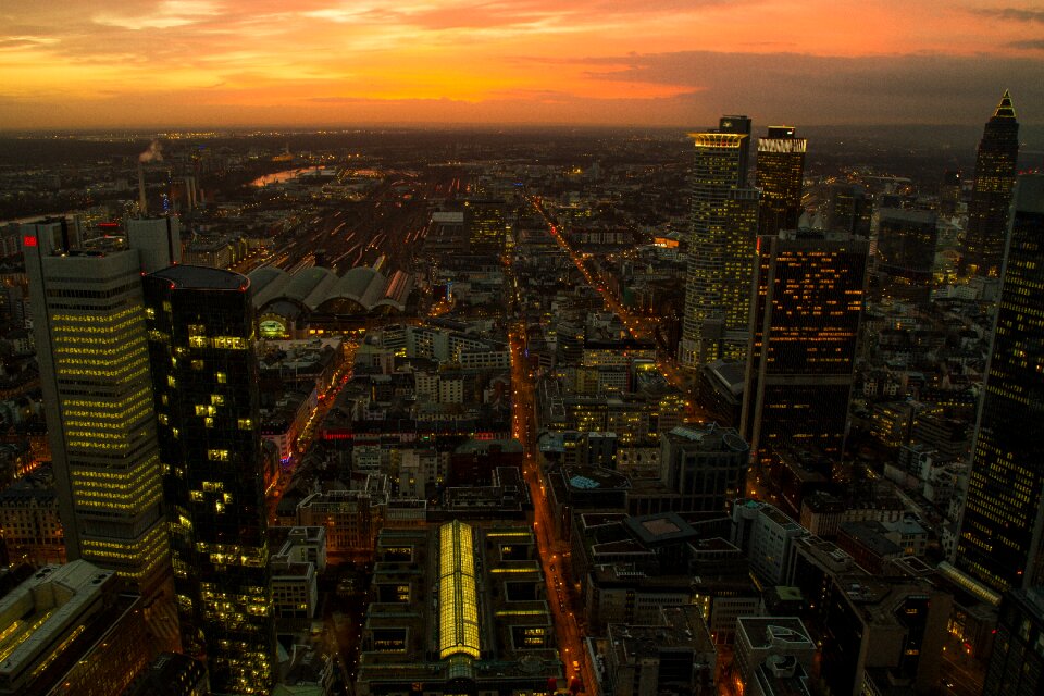 Sunset blue hour frankfurt