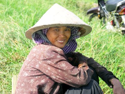 Vietnam woman paddy photo
