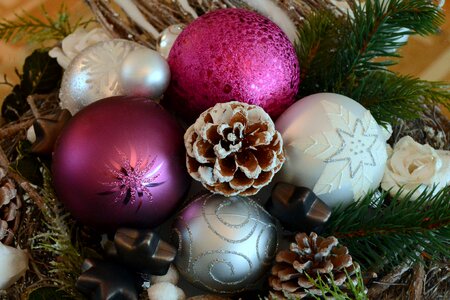 Silver christmas decoration balls