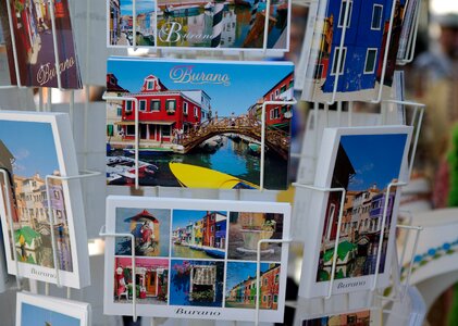 Postcards colorful house channel