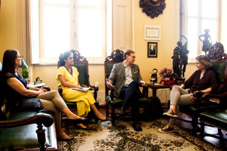 19.11.2019 - Prefeita Paula Mascarenhas em reunião com presidentes do RS Prev, Daniele Cristine da Silva, e do Ipê Prev, José Guilherme Kliemann - Foto: Gustavo Vara