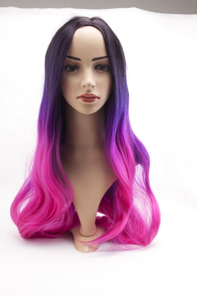 Pink hair artificial model