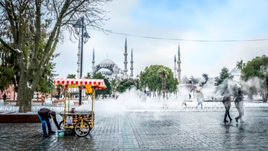 El vendedor de castañas, Estambul. photo