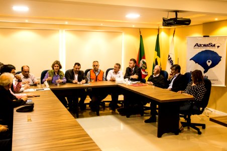 04.11.2019 - Prefeita Paula Mascarenhas participa da  reunião da Azonasul sobre os transtornos causados em função das chuvas nos municípios - Foto: Gustavo Vara