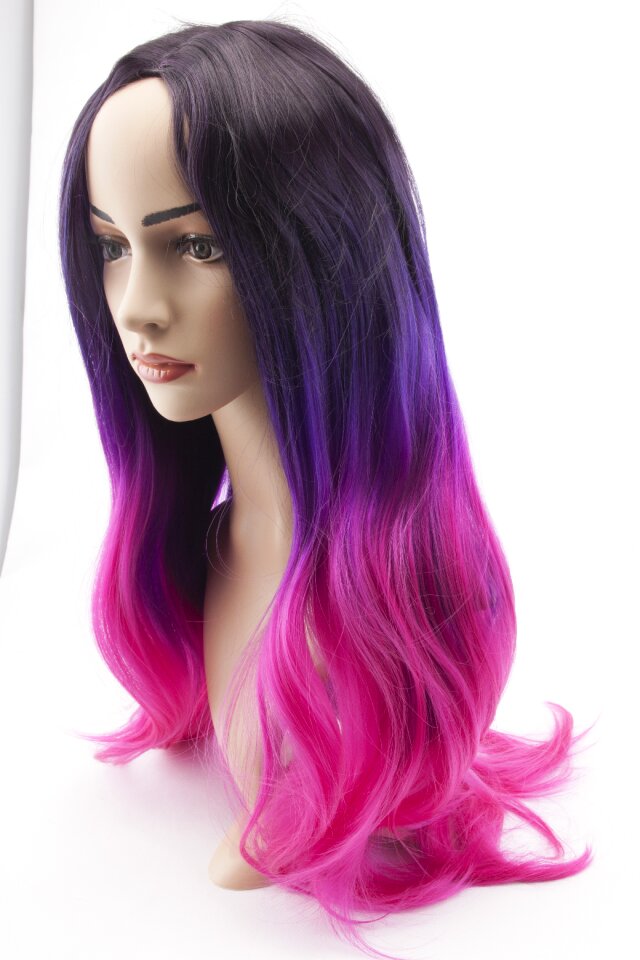 Pink hair artificial model