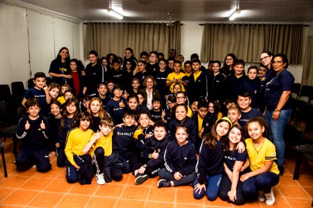 30.10.2019 - Prefeita Paula Mascarenhas visita os alunos dos 4º anos da Escola La Salle - Foto: Gustavo Vara