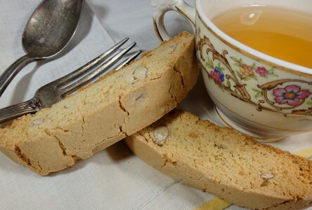 Food biscotti brown tea photo