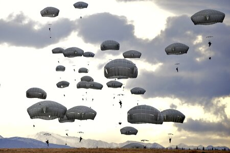 Jumping military airborne photo