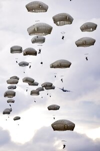 Jumping military airborne photo