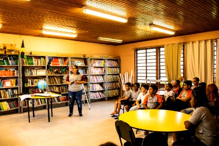 11.10.2019 - Apresentação dos alunos sobre a Olimpíada de Astronomia e Mostra Brasileira de Foguetes - Foto Michel Corvello