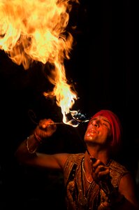 Artist juggler fire photo