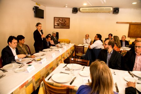 08.10.2019 -  Prefeita Paula Mascarenhas participa de almoço da Aliança Pelotas, com a presença do Secretário de Meio Ambiente, Artur Lemos, e presidente da Fepam, Marjorie Kauffmann - Foto: Gustavo Vara