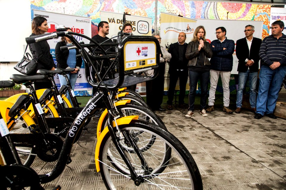 04.10.2019 - Prefeita Paula Mascarenhas no evento de início do Bikepel - Foto: Gustavo Vara